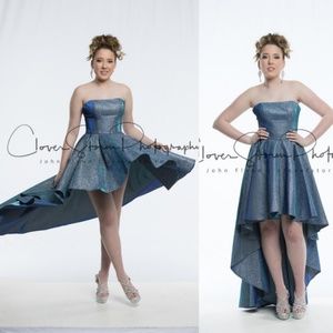 Tarik Ediz Hi Low Glitter Dress